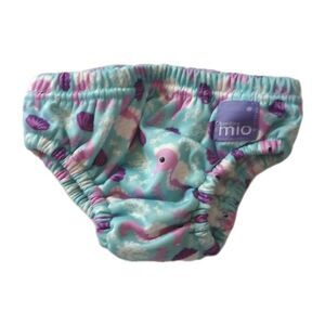Bambino Mio Blue Seahorse Reusable Swim Diaper sz 0-6M / 11-16lbs Neutral Infant